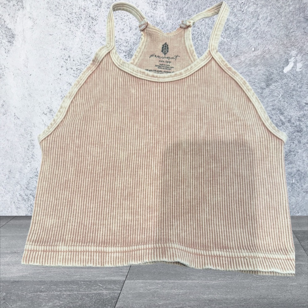 FP Movement Orange Ribbed Crop Tank Top